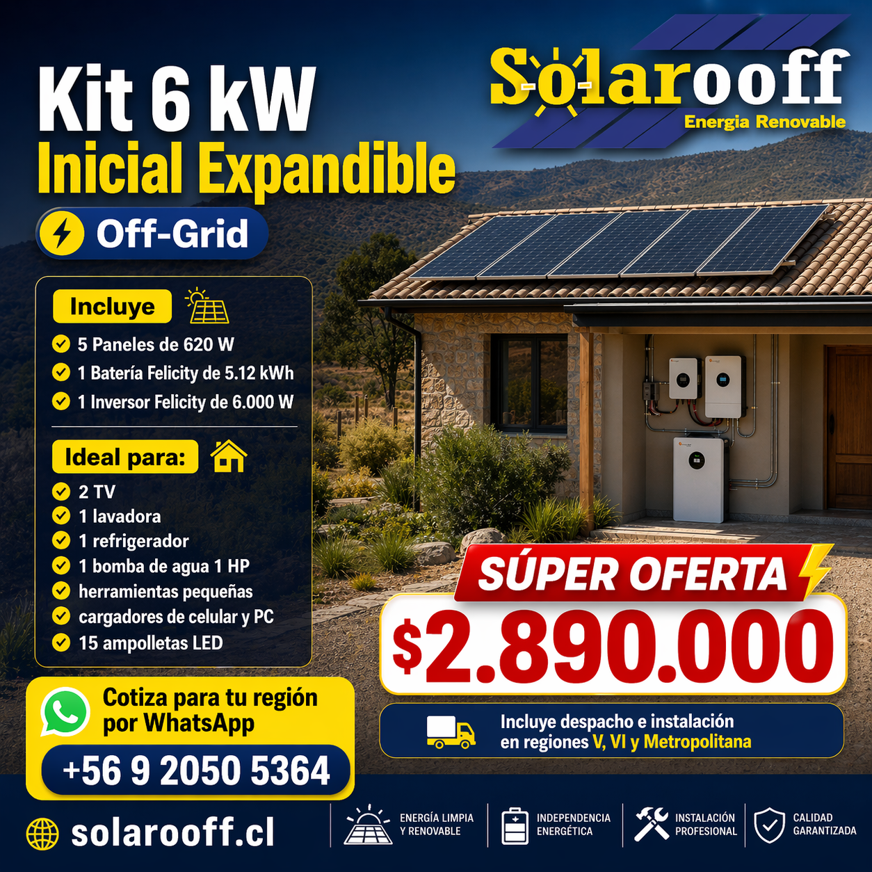 kit solar 6 kw expandible