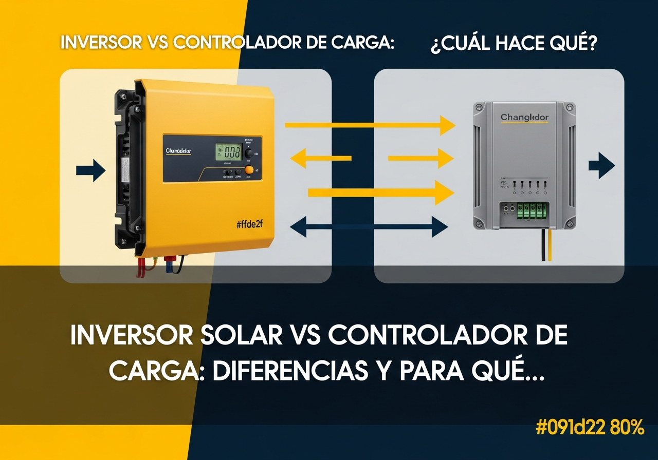 diferencia inversor controlador carga solar